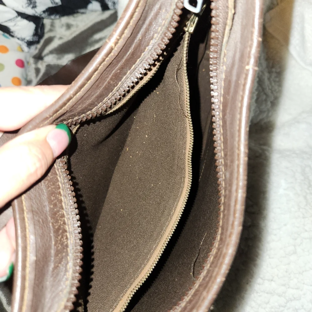 Celine Chocolate Brown Denim Canvas Hobo - Picture 10 of 13